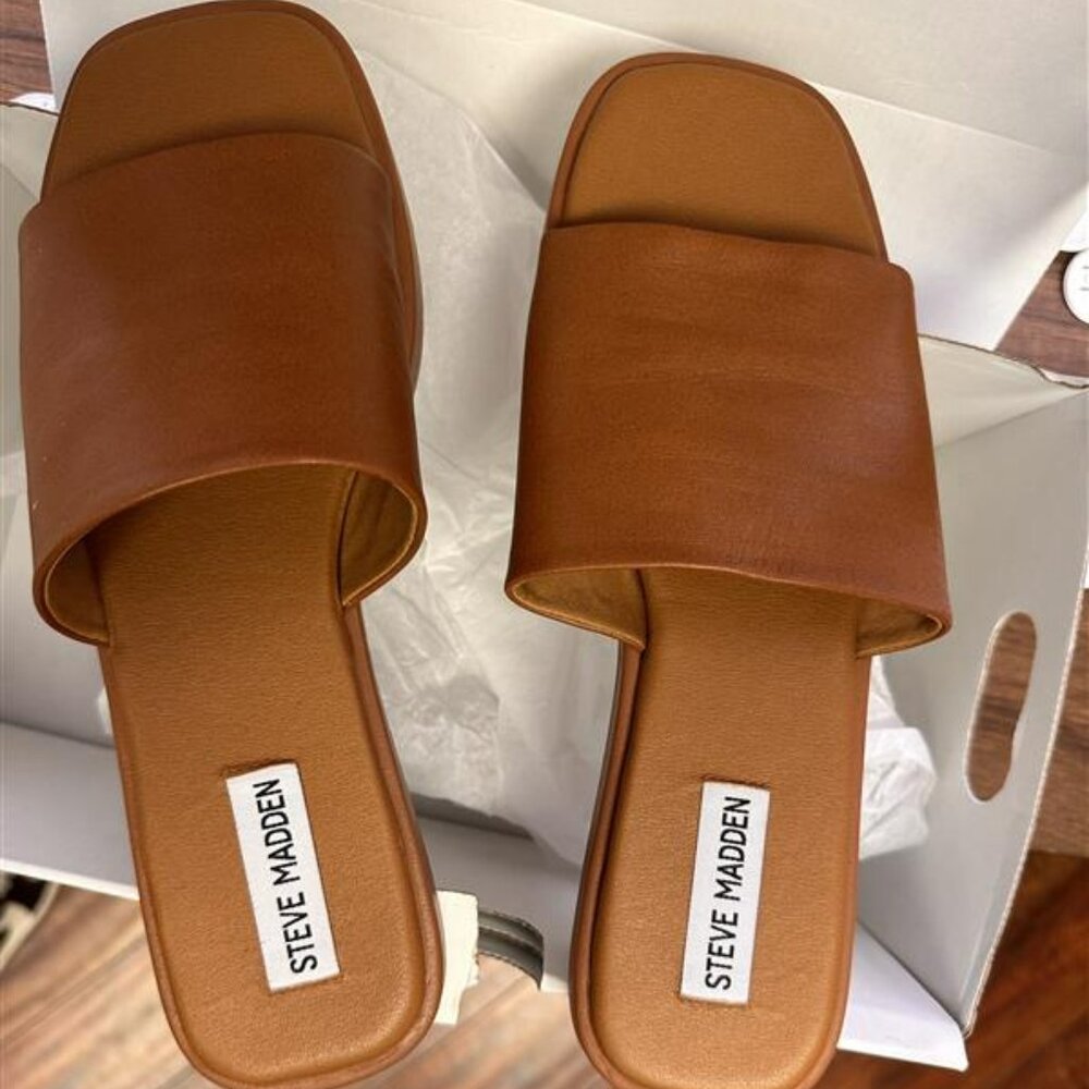 Steve Madden Kaya Brown Leather Sandals - Size 8